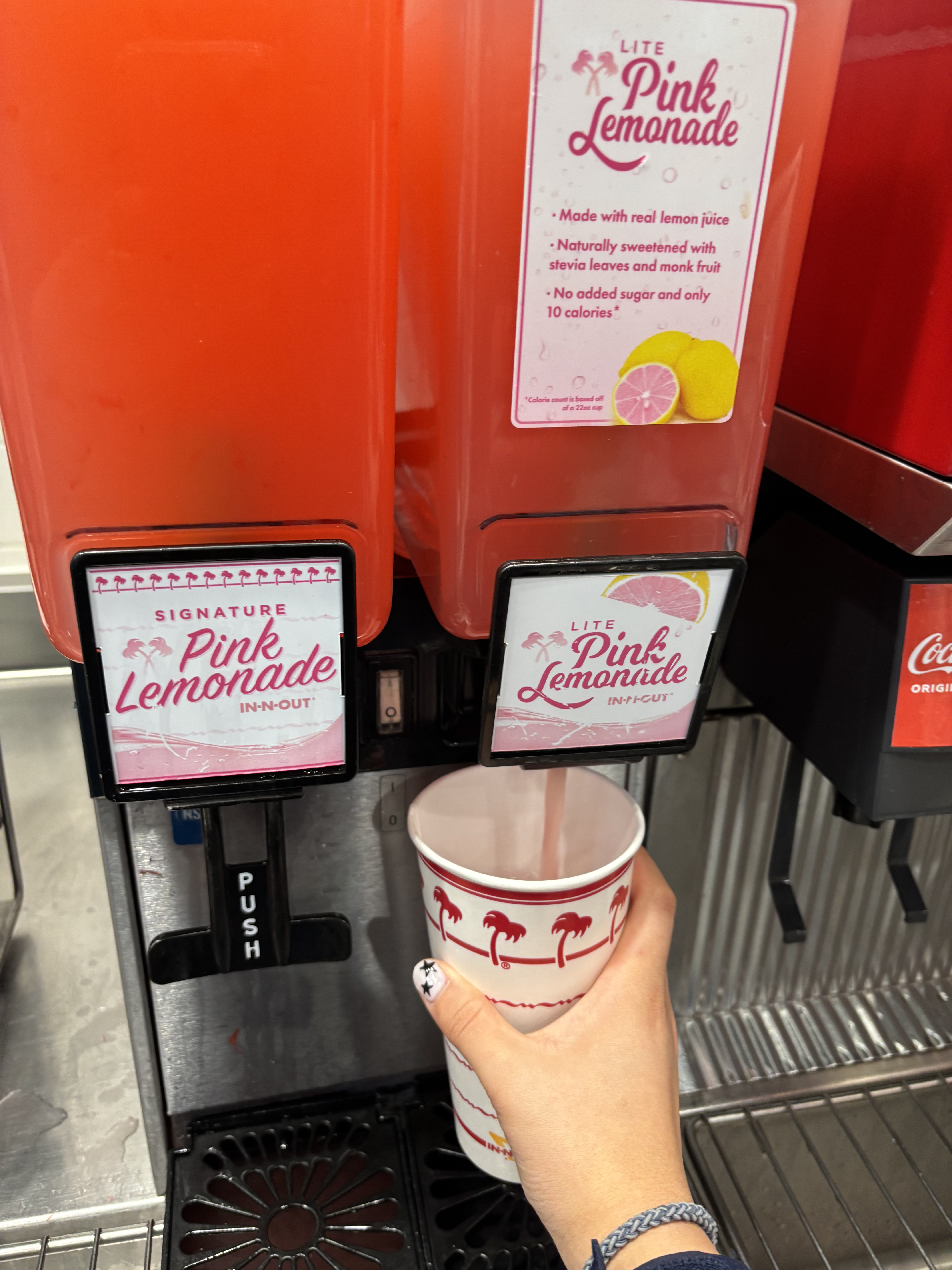 pink lemondade refilling machine
